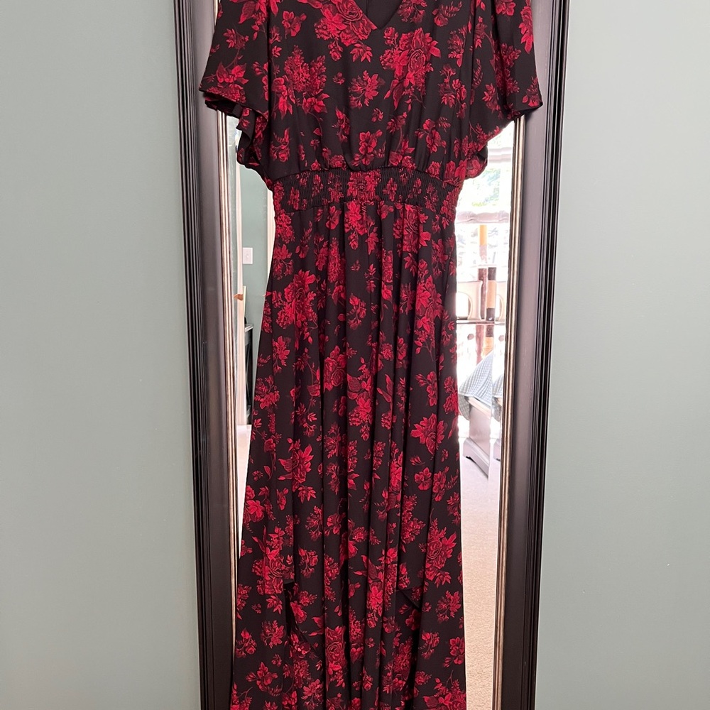 CECE high/low Elegant Floral Dress